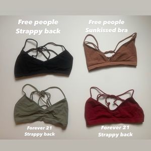 Free people/F21 strappy bralette bundle
